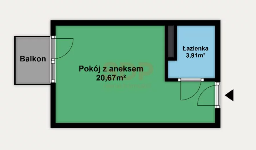 Mieszkanie na sprzedaż, 27,44 m², 1 pokój, 1 piętro, oferta nr 37403