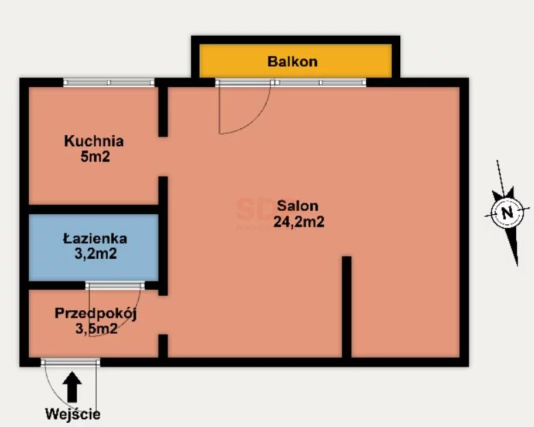 1 pokój, mieszkanie 36,02 m², piętro 3, oferta nr , 42249, Łódź, Bałuty, Bałuty, Ossowskiego Michała