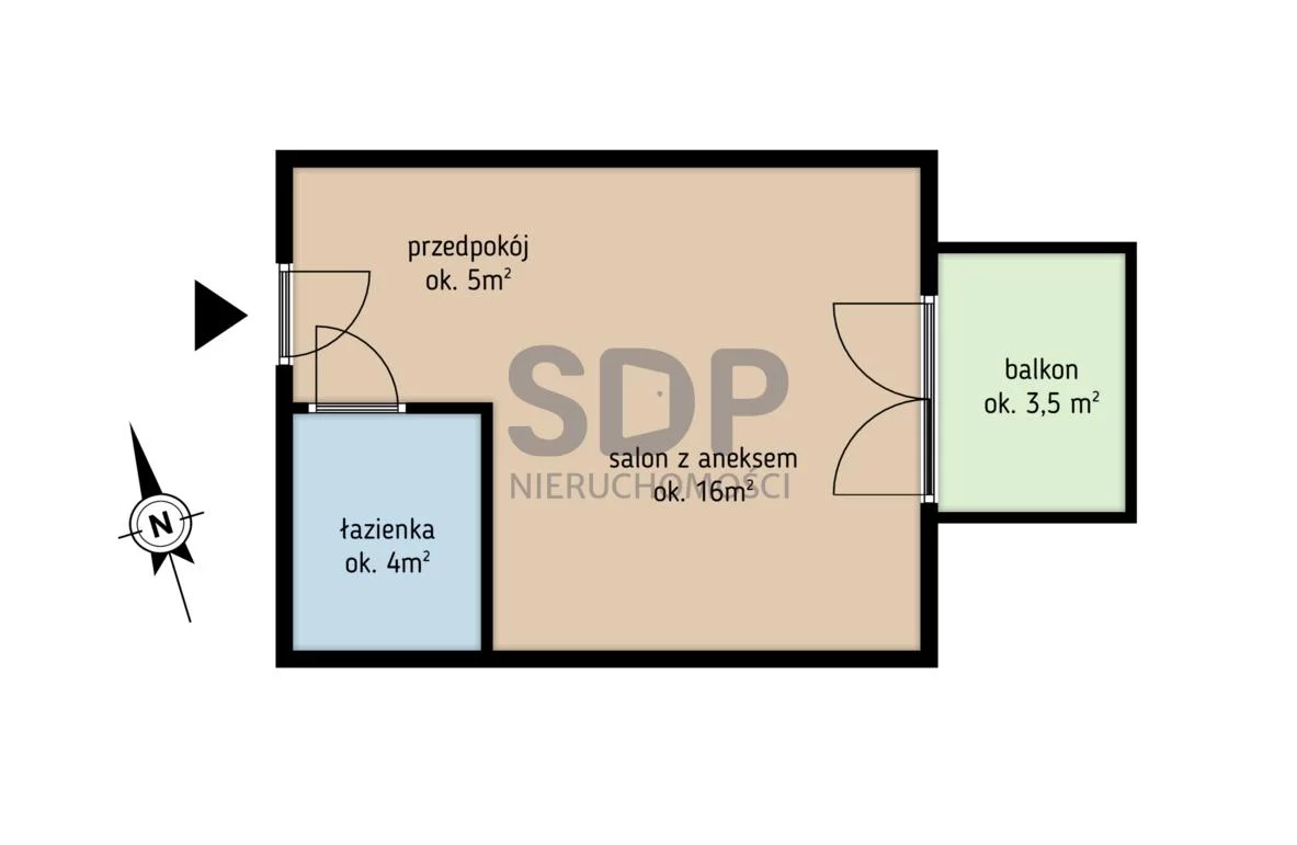 Apartament na sprzedaż, 25,23 m², 1 pokój, piętro 1, oferta nr 32389