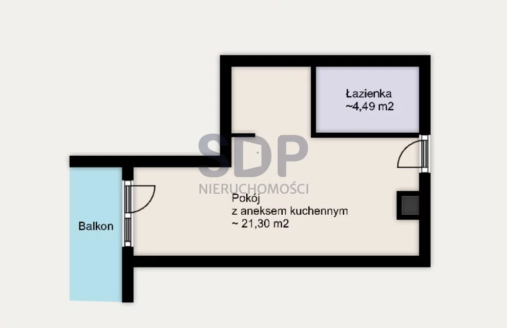 Mieszkanie na sprzedaż, 25,79 m², 1 pokój, 2 piętro, oferta nr 34753