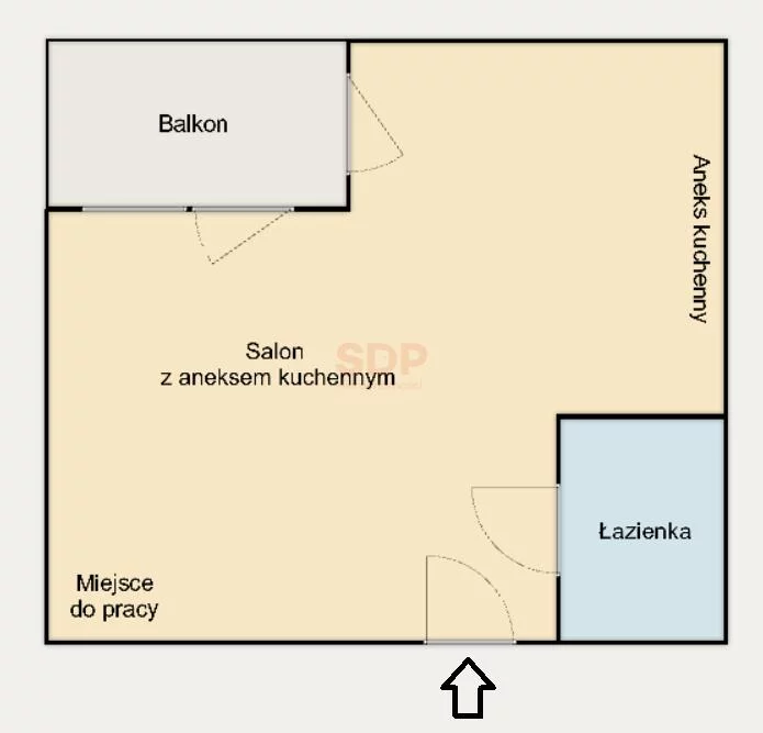 1 pokój, mieszkanie 30,43 m², piętro 8, oferta nr , 42620, Wrocław, Stare Miasto, Braniborska