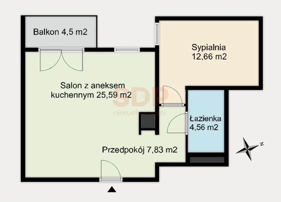 Mieszkanie na sprzedaż, 50,64 m², 2 pokoje, 8 piętro, oferta nr 36059