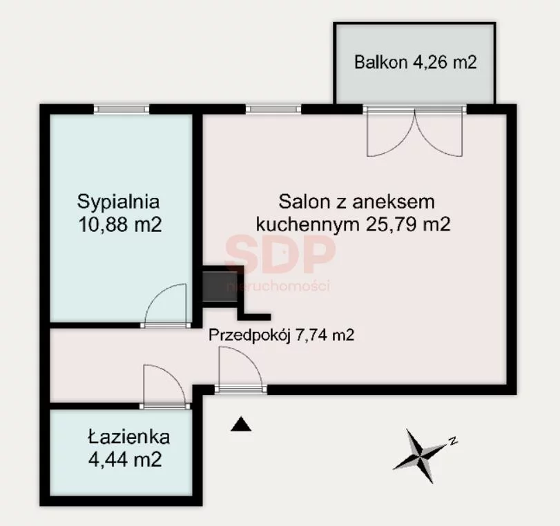 Mieszkanie na sprzedaż, 48,85 m², 2 pokoje, 3 piętro, oferta nr 36073