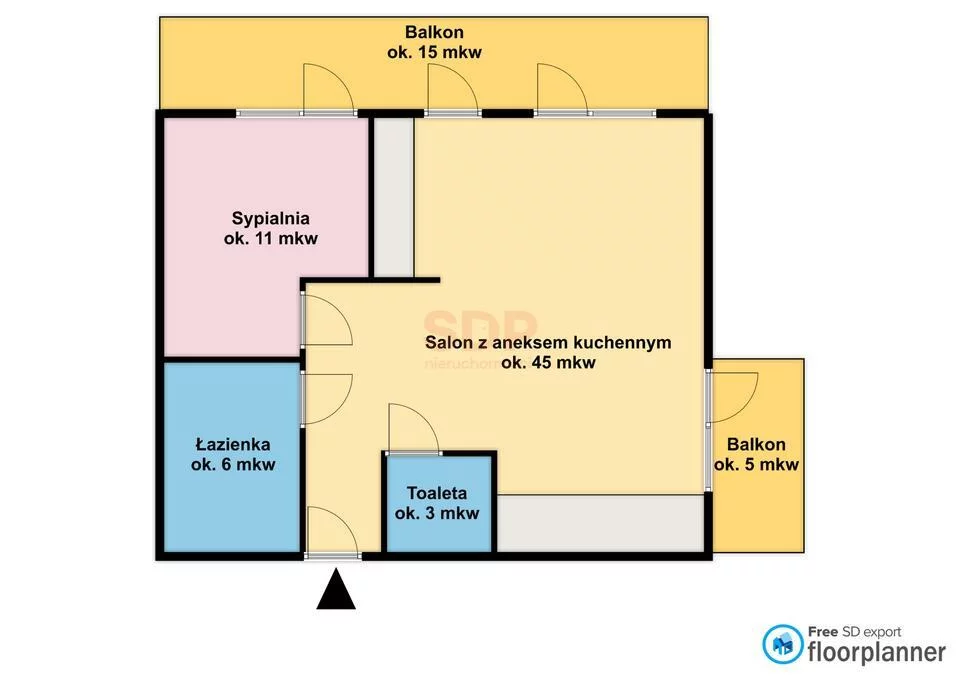 2 pokoje, mieszkanie 66,66 m², piętro 1, oferta nr , 37374, Wrocław, Stare Miasto, Czysta