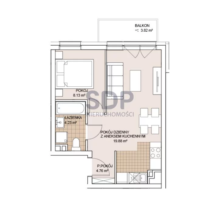 Mieszkanie na sprzedaż, 37,00 m², 2 pokoje, 4 piętro, oferta nr 34105