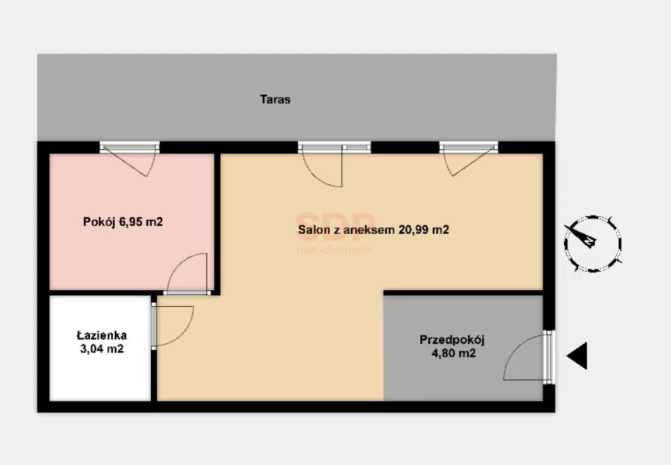 Mieszkanie dwupokojowe 35,78 m², Wrocław, Stare Miasto, Długa, Sprzedaż