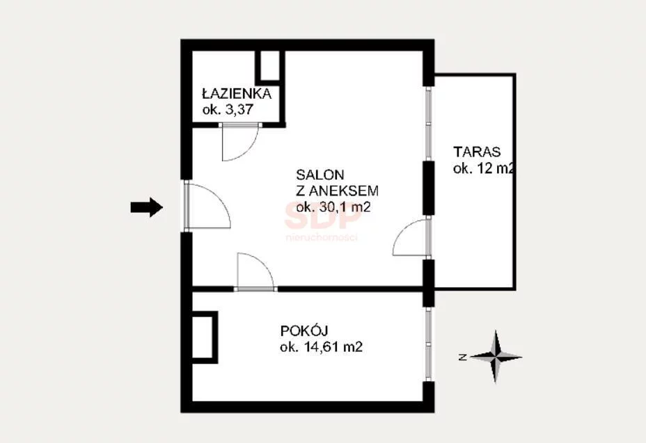 2 pokoje, apartament 48,08 m², parter, oferta nr , 37017, Wrocław, Dmowskiego Romana