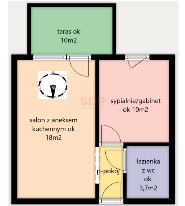 2 pokoje, mieszkanie 34,16 m², parter, oferta nr , 37130, Wrocław, Biskupin-Sępolno-Dąbie-Bartoszowice, Śródmieście, Dmowskiego Romana