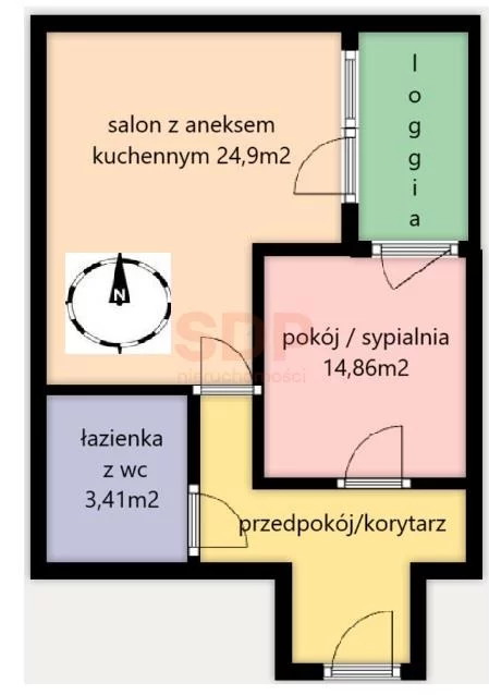 Apartament na sprzedaż, 43,10 m², 2 pokoje, piętro 2, oferta nr 37670