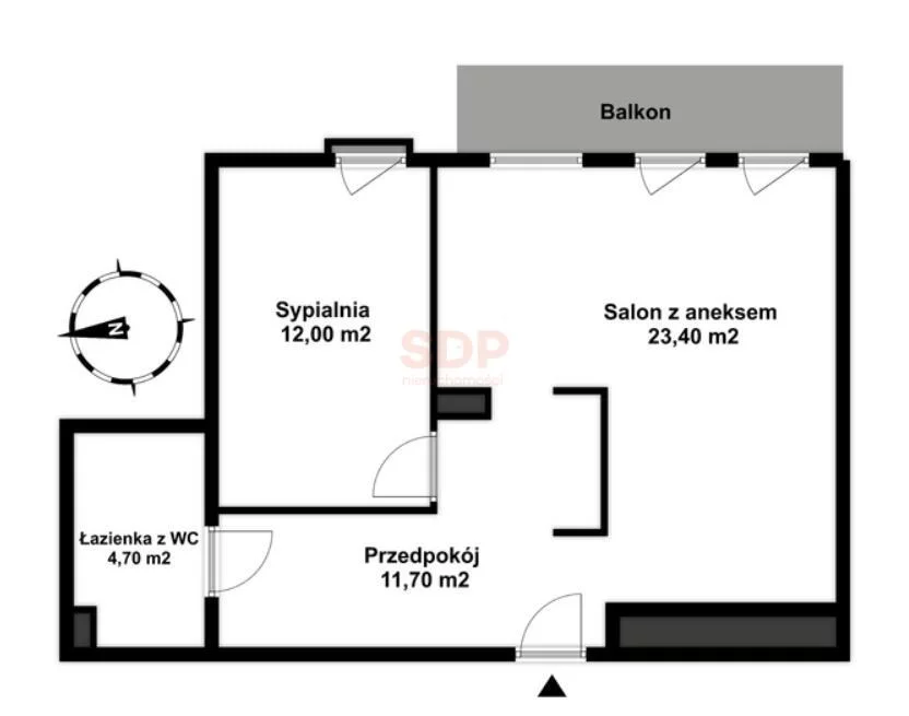 2 pokoje, apartament 51,80 m², piętro 4, oferta nr , 37773, Wrocław, Biskupin-Sępolno-Dąbie-Bartoszowice, Śródmieście, Dmowskiego Romana
