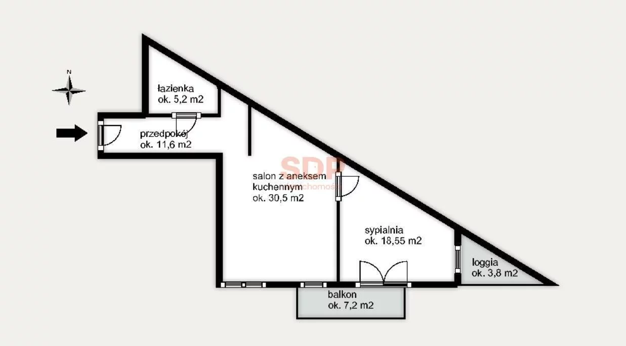 2 pokoje, apartament 66,14 m², piętro 5, oferta nr , 42260, Wrocław, Biskupin-Sępolno-Dąbie-Bartoszowice, Śródmieście, Dmowskiego Romana
