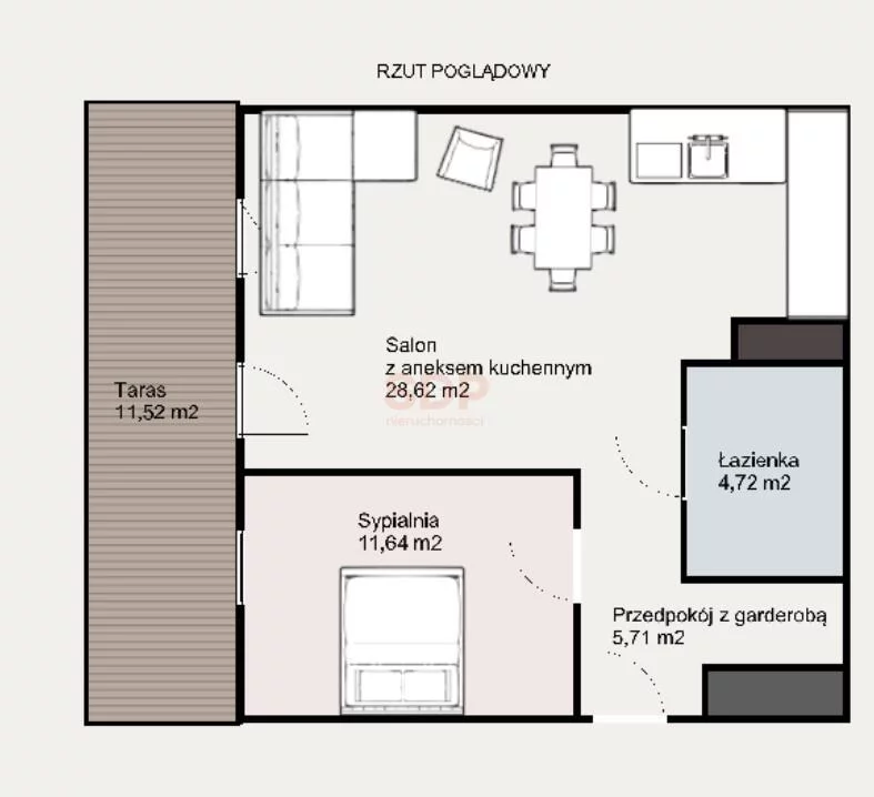 2 pokoje, mieszkanie 50,69 m², parter, oferta nr , 41808, Wrocław, Krzyki-Partynice, Krzyki, Hubska
