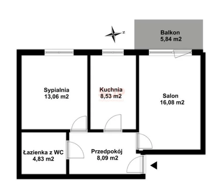 2 pokoje, mieszkanie 50,59 m², piętro 1, oferta nr , 39577, Krzeptów, Jagodowa