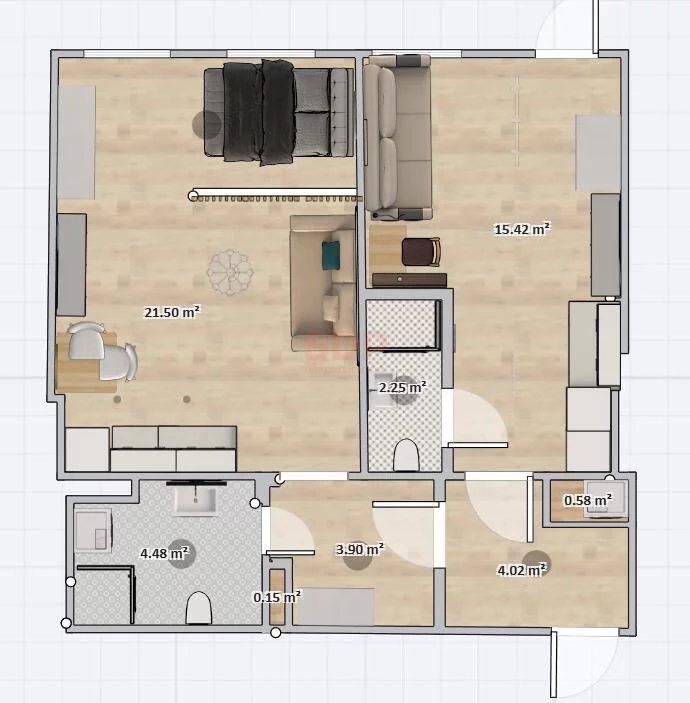 2 pokoje, mieszkanie 53,84 m², piętro 3, oferta nr , 42883, Wrocław, Biskupin-Sępolno-Dąbie-Bartoszowice, Śródmieście, Jedności Narodowej