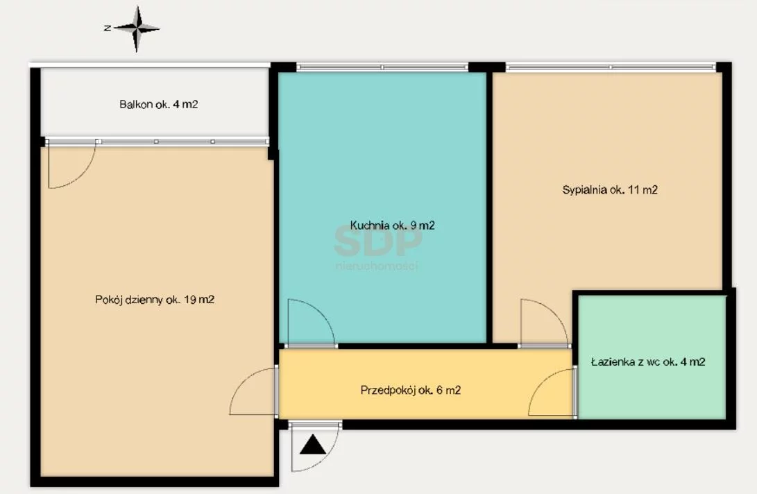 2 pokoje, mieszkanie 49,00 m², piętro 2, oferta nr , 42511, Wrocław, Krzyki-Partynice, Krzyki, Kajdasza