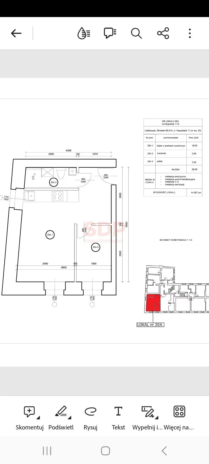 Mieszkanie na sprzedaż, 26,65 m², 2 pokoje, 1 piętro, oferta nr 38276