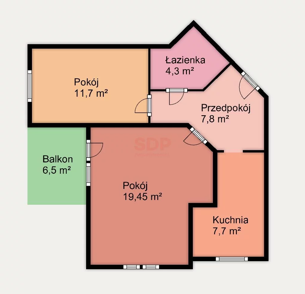 2 pokoje, apartament 50,95 m², piętro 2, oferta nr , 42506, Wrocław, Krzyki-Partynice, Krzyki, Kawalerzystów