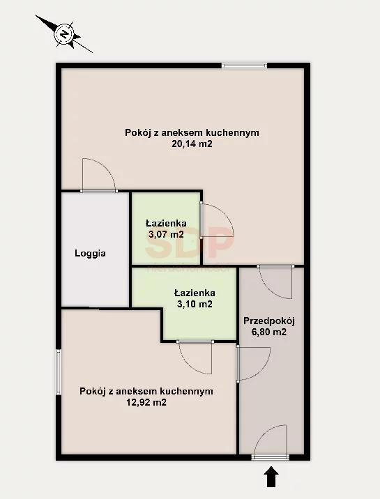 Mieszkanie na sprzedaż, 46,03 m², 2 pokoje, 2 piętro, oferta nr 36829