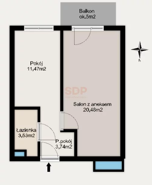 2 pokoje, mieszkanie 39,92 m², piętro 3, oferta nr , 42710, Wrocław, Psie Pole-Zawidawie, Psie Pole, Kminkowa