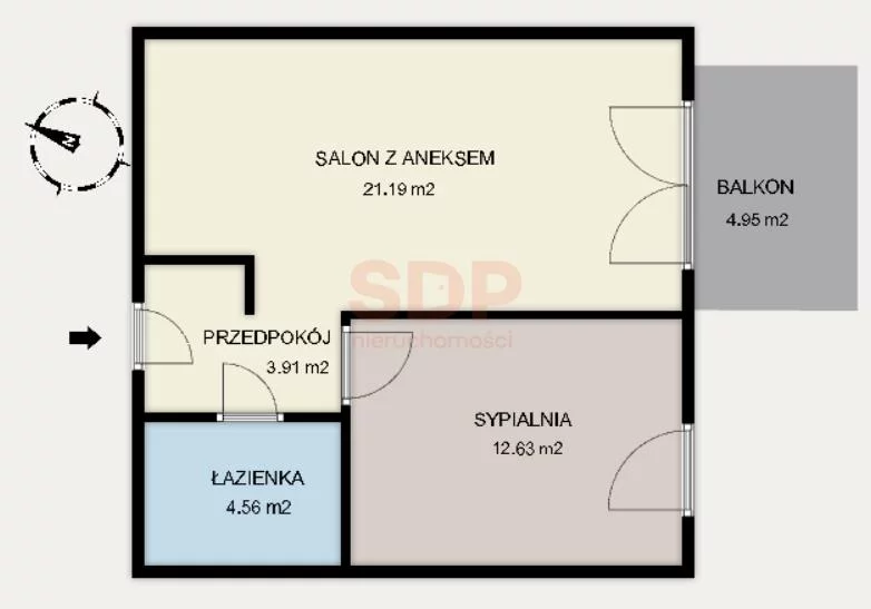 Mieszkanie na sprzedaż, 42,29 m², 2 pokoje, parter, oferta nr 37101