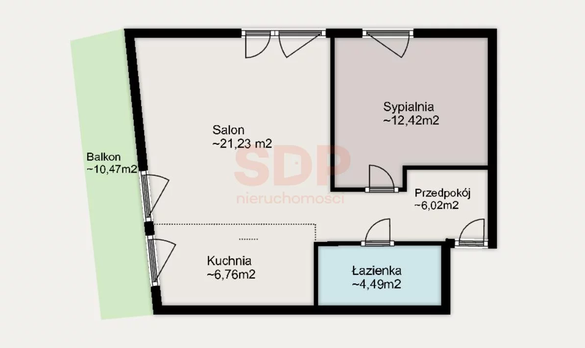 Mieszkanie na sprzedaż, 50,92 m², 2 pokoje, 3 piętro, oferta nr 38446