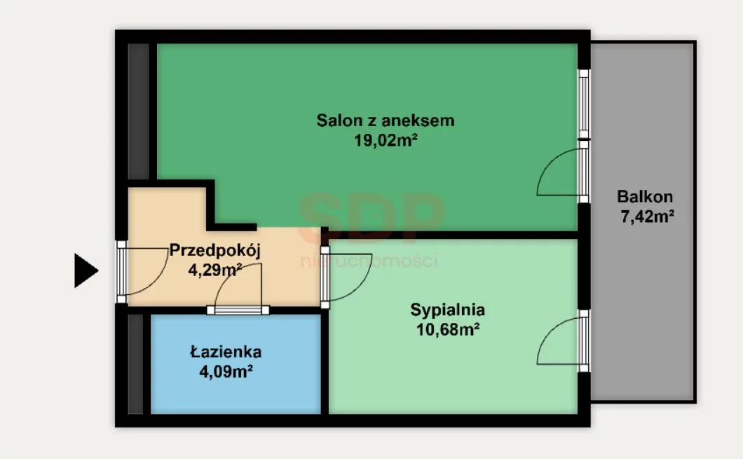 Mieszkanie na sprzedaż, 38,08 m², 2 pokoje, 1 piętro, oferta nr 37407