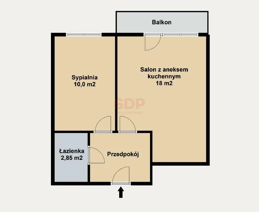 2 pokoje, mieszkanie 34,76 m², piętro 2, oferta nr , 42017, Wrocław, Fabryczna, Krucza