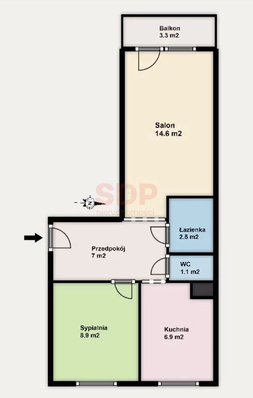 Apartament na sprzedaż, 41,00 m², 2 pokoje, piętro 6, oferta nr 36328