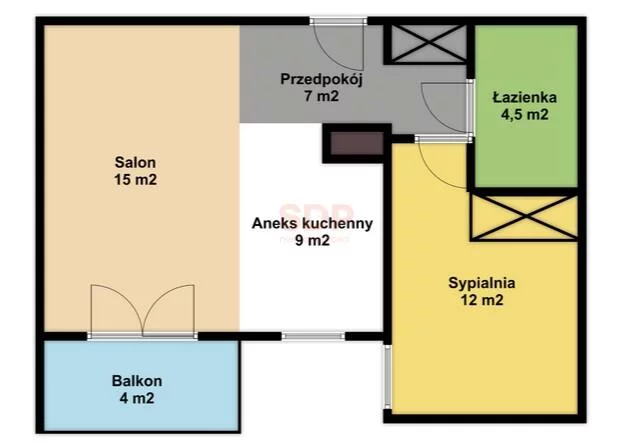 2 pokoje, apartament 47,45 m², piętro 4, oferta nr , 41983, Wrocław, Krzyki-Partynice, Krzyki, Krzycka