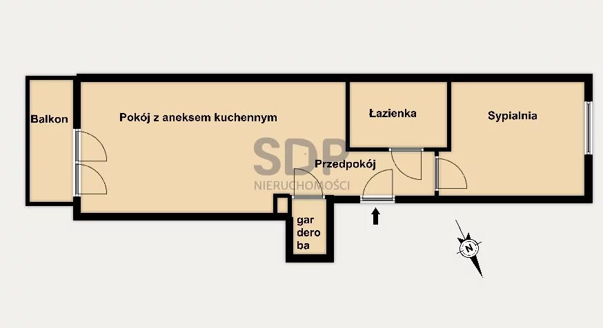 Mieszkanie na sprzedaż, 44,08 m², 2 pokoje, 1 piętro, oferta nr 33826