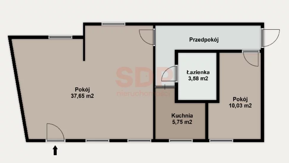 Mieszkanie na sprzedaż, 65,86 m², 2 pokoje, parter, oferta nr 38336