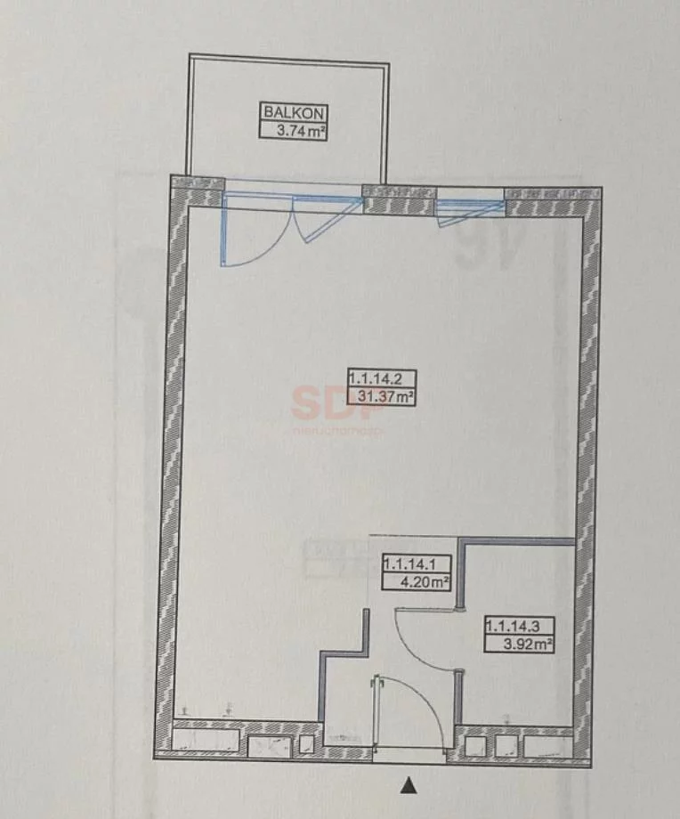 2 pokoje, apartament 39,49 m², piętro 1, oferta nr , 38001, Wrocław, Biskupin-Sępolno-Dąbie-Bartoszowice, Śródmieście, Mieszczańska