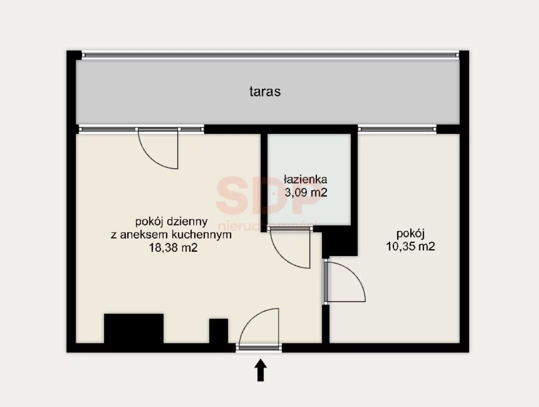 Mieszkanie na sprzedaż, 31,82 m², 2 pokoje, 5 piętro, oferta nr 37003