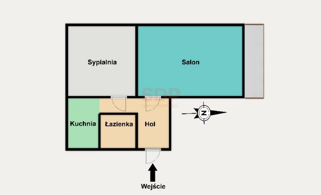 2 pokoje, mieszkanie 41,39 m², piętro 4, oferta nr , 39075, Łódź, Nałkowskiej Zofii