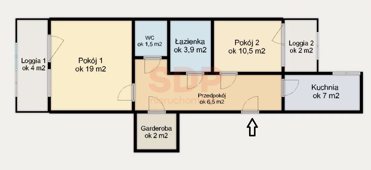 Apartament na sprzedaż, 57,90 m², 2 pokoje, piętro 4, oferta nr 36943