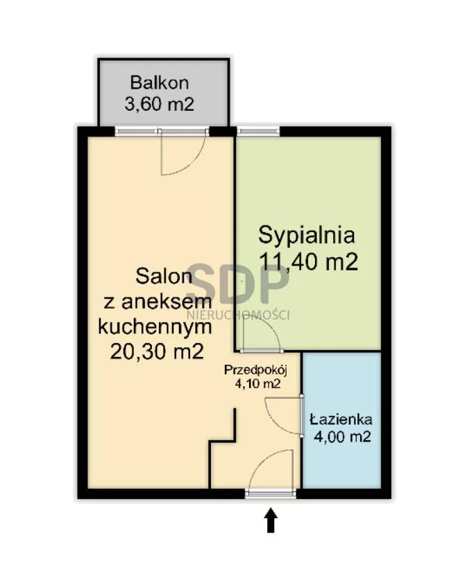 Mieszkanie na sprzedaż, 39,80 m², 2 pokoje, 2 piętro, oferta nr 34237