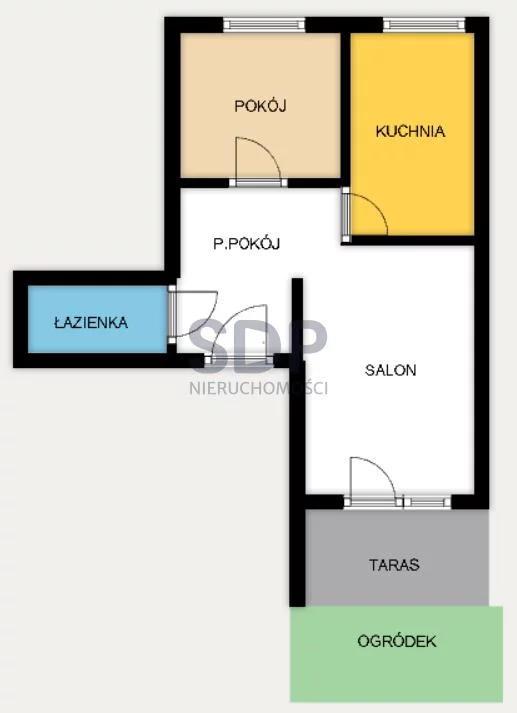 Mieszkanie na sprzedaż, 46,60 m², 2 pokoje, parter, oferta nr 34383