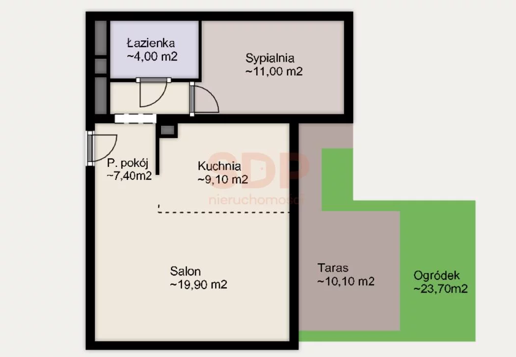 Mieszkanie na sprzedaż, 51,40 m², 2 pokoje, parter, oferta nr 36997