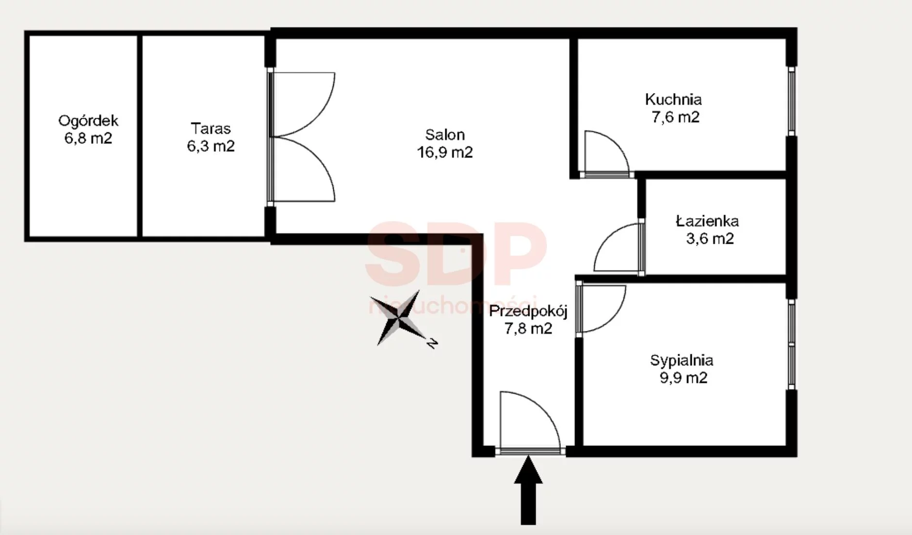 Mieszkanie na sprzedaż, 45,80 m², 2 pokoje, parter, oferta nr 37631