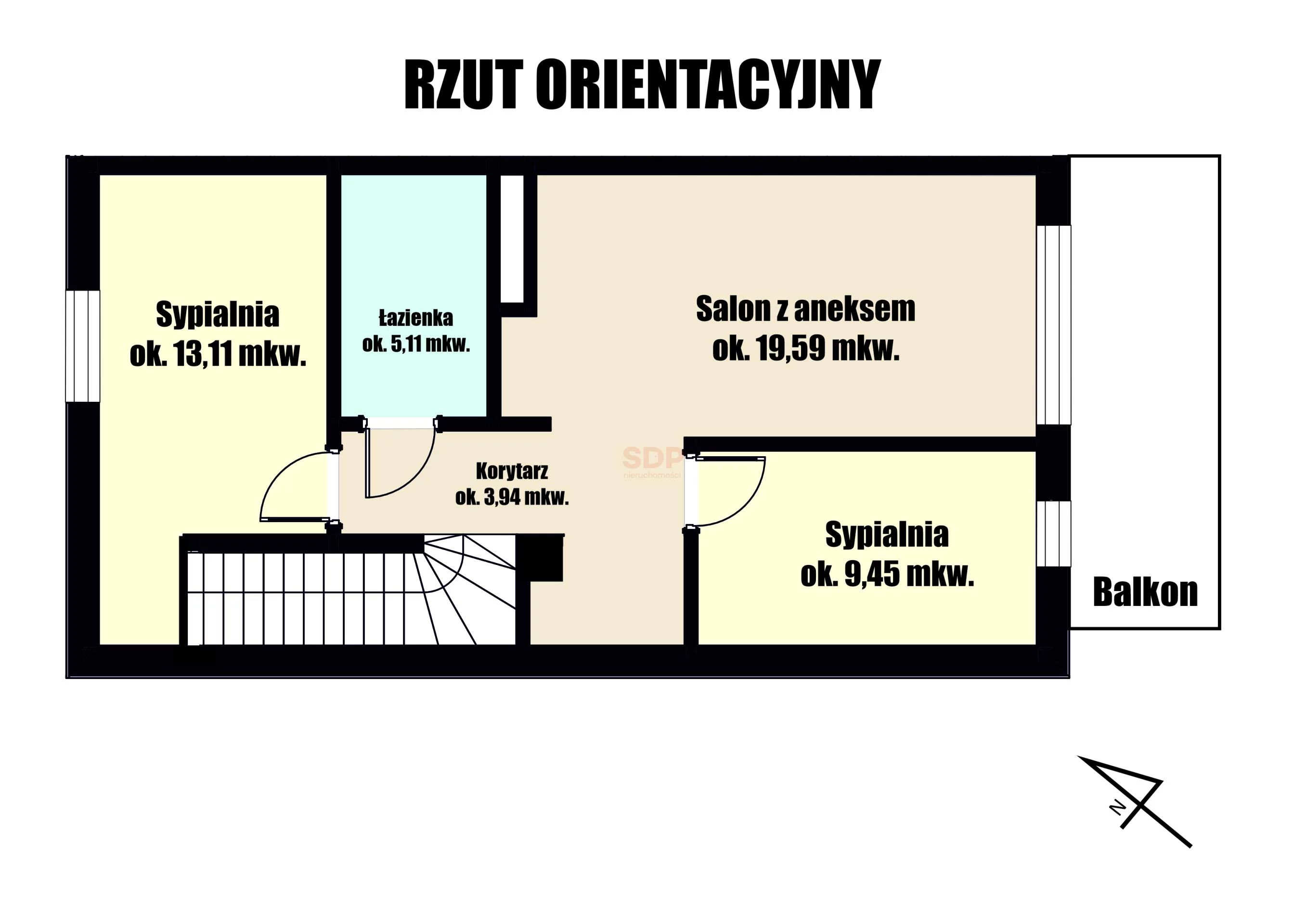 2 pokoje, mieszkanie 61,16 m², piętro 1, oferta nr , 42696, Siechnice, Paderewskiego Ignacego