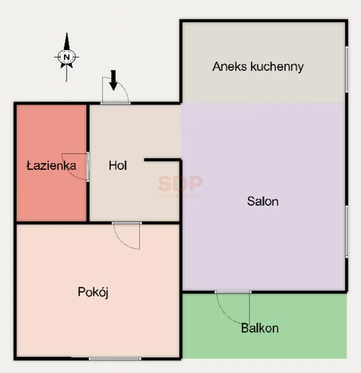 2 pokoje, mieszkanie 43,88 m², piętro 1, oferta nr , 42311, Łódź, Polesie, Polesie, Pienista