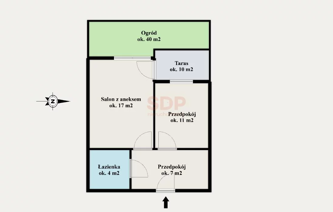 2 pokoje, mieszkanie 39,50 m², parter, oferta nr , 42523, Ząbki, Powstańców