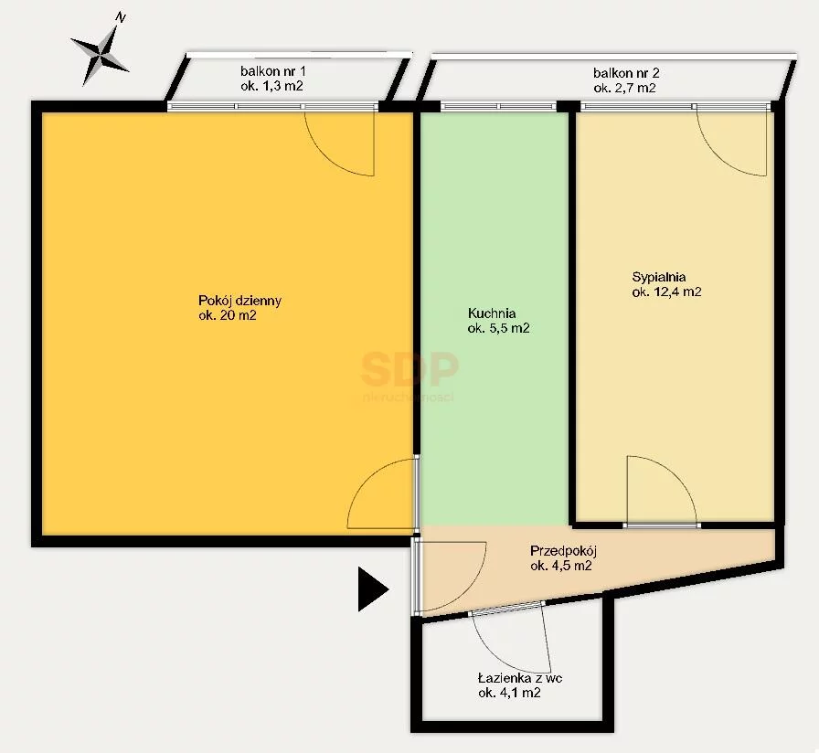 2 pokoje, mieszkanie 46,50 m², piętro 1, oferta nr , 42312, Wrocław, Stare Miasto, Prądzyńskiego Ignacego