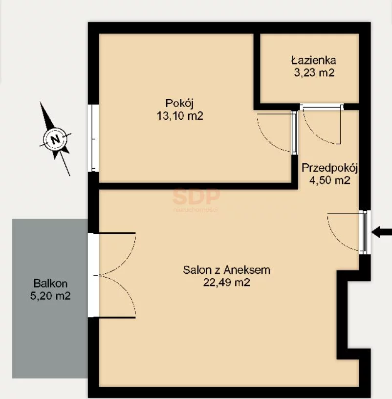 2 pokoje, mieszkanie 43,32 m², piętro 1, oferta nr , 42692, Wrocław, Rumiankowa