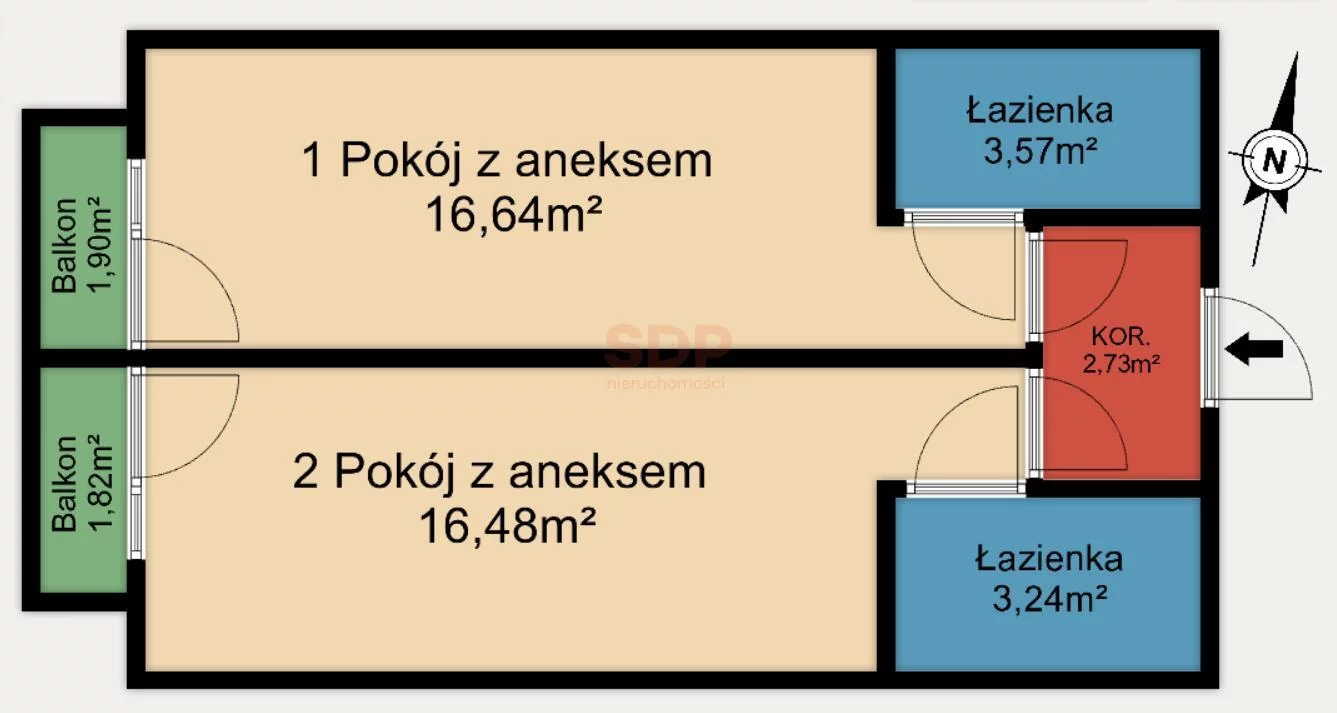2 pokoje, mieszkanie 42,66 m², piętro 3, oferta nr , 39714, Łódź, Śródmieście, Śródmieście, Skorupki Ignacego, ks.