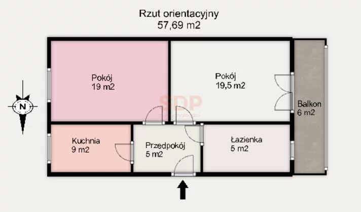 2 pokoje, mieszkanie 57,69 m², parter, oferta nr , 42735, Wrocław, Fabryczna, Spiżowa