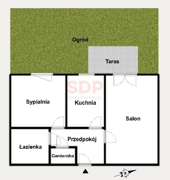 Mieszkanie na sprzedaż, 53,65 m², 2 pokoje, parter, oferta nr 36206