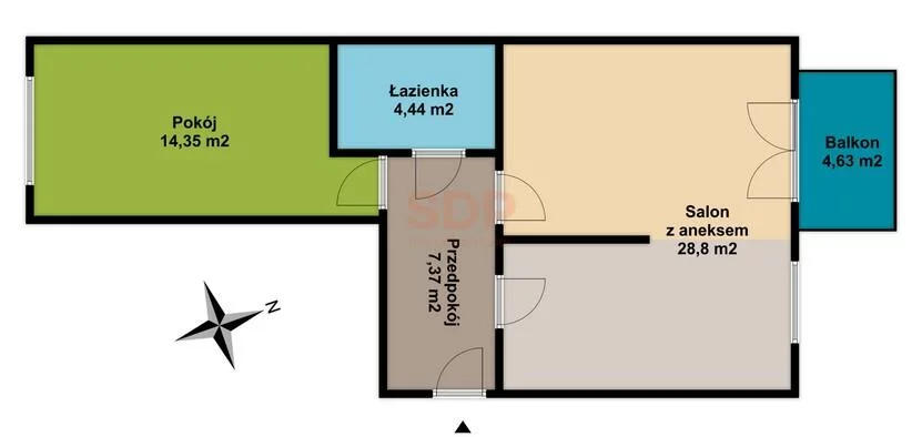 2 pokoje, mieszkanie 54,76 m², piętro 3, oferta nr , 41916, Wrocław, Stare Miasto, Strzegomska