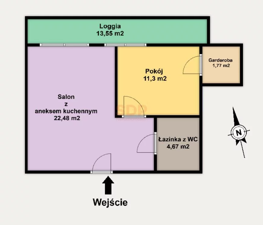 2 pokoje, mieszkanie 40,22 m², piętro 1, oferta nr , 38765, Łódź, Polesie, Polesie, Świąteczna
