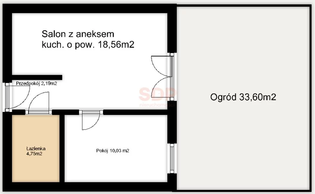 2 pokoje, mieszkanie 35,53 m², parter, oferta nr , 42036, Siechnice, Świętego Krzyża
